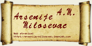 Arsenije Miloševac vizit kartica